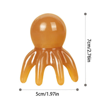 Resin Octopus Comb Head Massager Meridian Scraping Scalp Massage Brush Acupuncture SPA Gua Sha Health Massage Tool