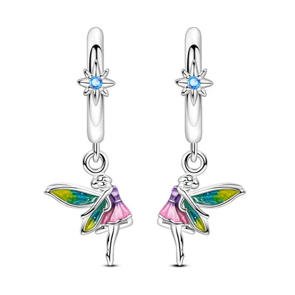 New 925 Sterling Silver Wine Cup Butterfly  Women Earrings Brilliant Wedding Engagement Star Earrings Jewelry Gift