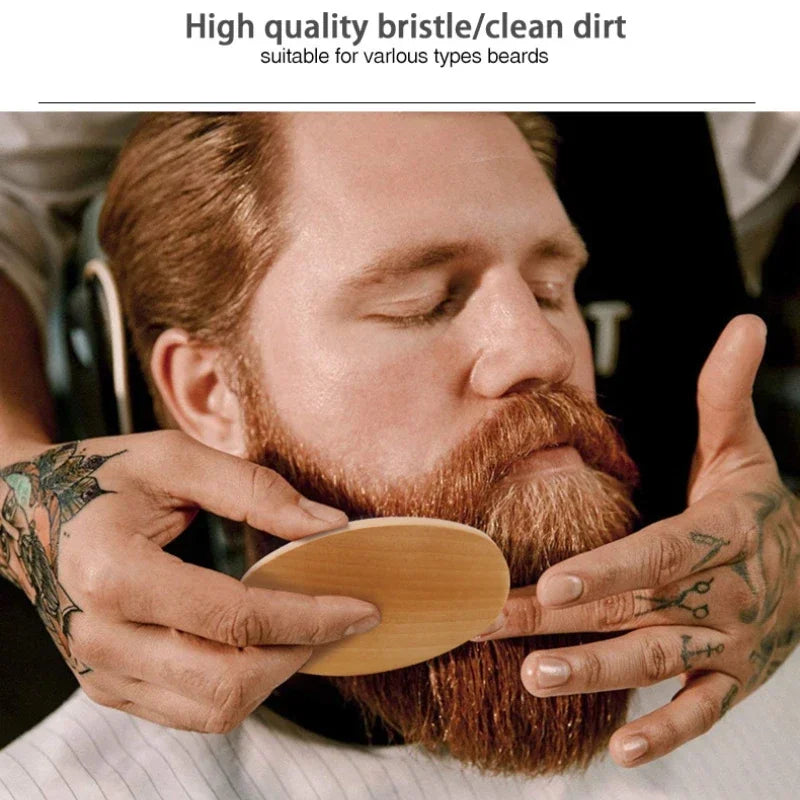Men's Shaving Brush Set Boar Bristle Portable Barber Natural Beard Brush for Facial Cleaning Styling Tool Wholesale