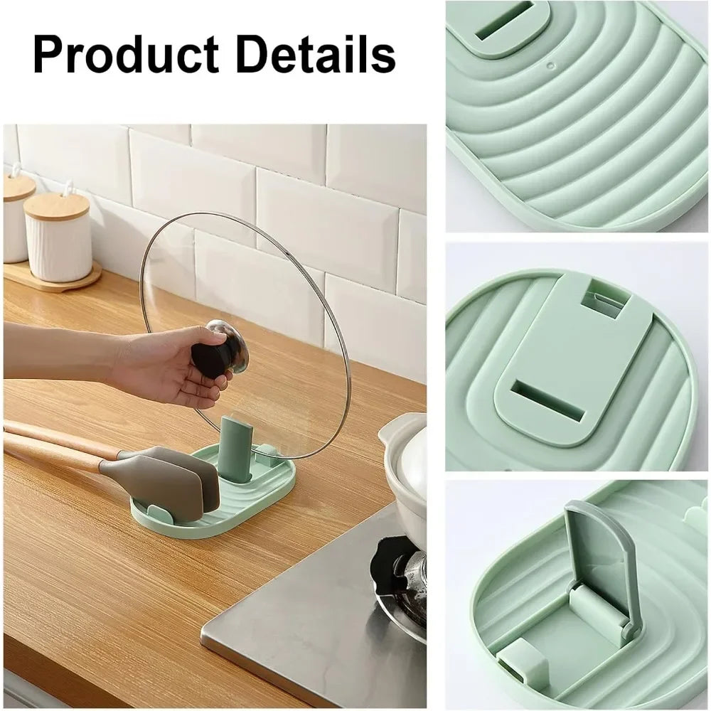 1Pcs Counter Top Shovel Spoon Shelf Patula Rack Pot Lid Rack Shelves Soup Spoon Pad Put Soup Spoon Chopsticks Holder