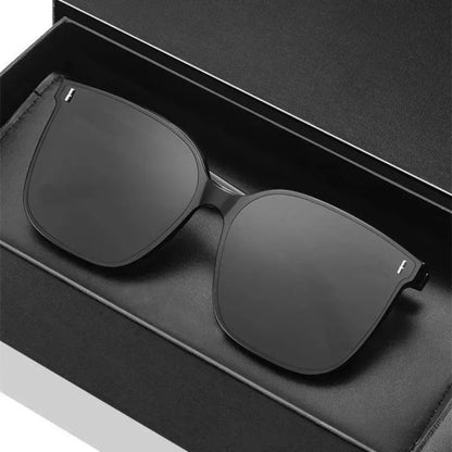 MJYIWANG Fashion Korean Personality Ins Trend Black Square Frame UV400 Sunglasses for Unisex Street Sunglass