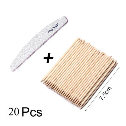 Nail Art Pusher Orange Wood Sticks Duable-head Pedicure Manicure Sticks for Salon Rhinestones Dotting Removal Nail Art Care Tool