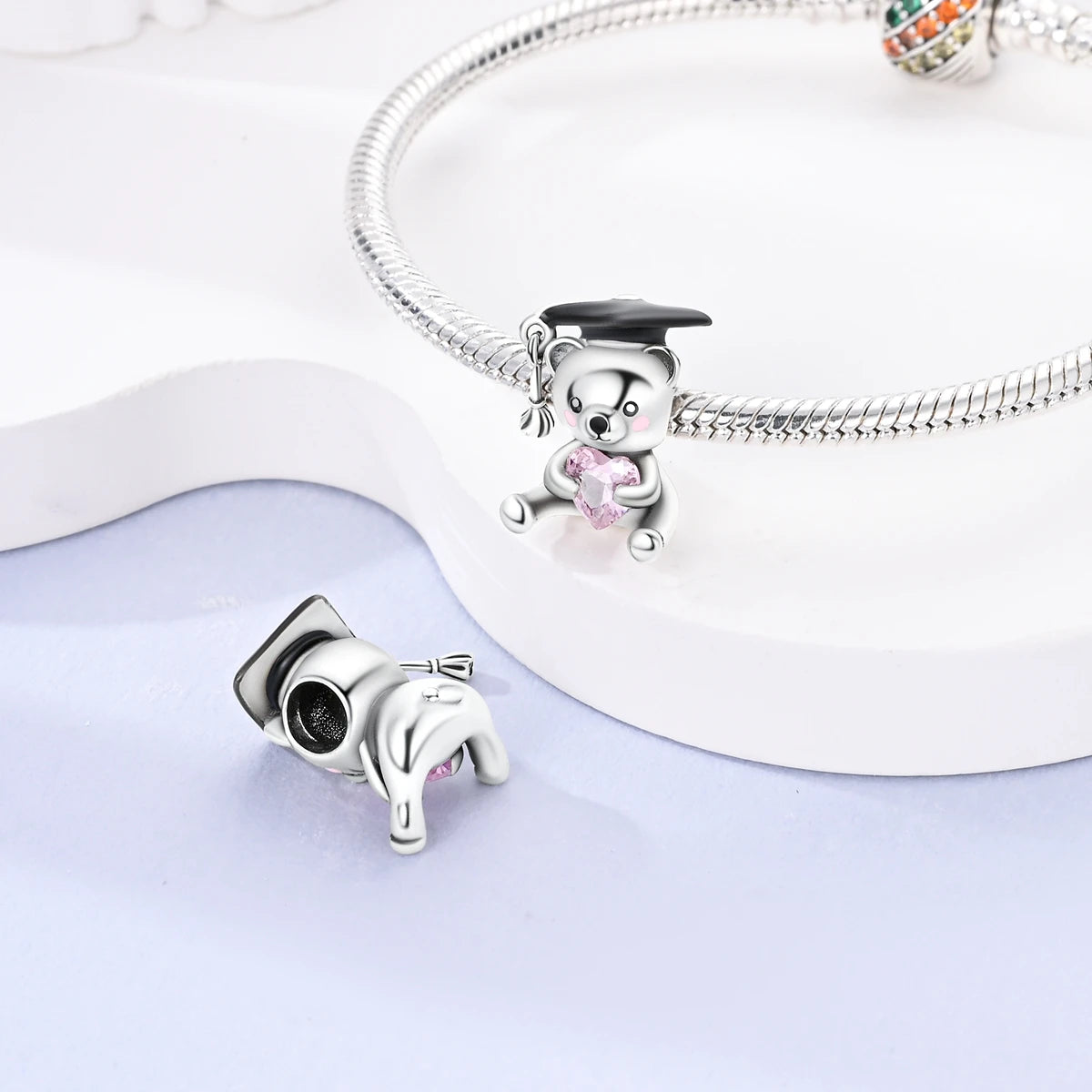 Original Charms 925 Silver Cute Animals Cat Bear Bead For Silver Bracelet Diy Fahsion Jewelry