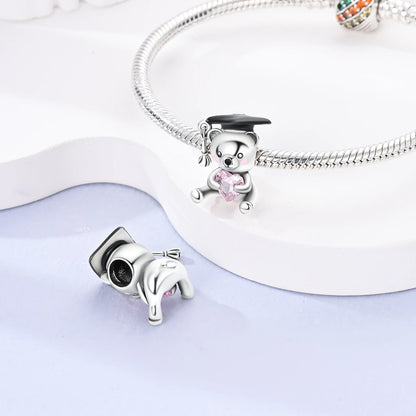 Original Charms 925 Silver Cute Animals Cat Bear Bead For Silver Bracelet Diy Fahsion Jewelry