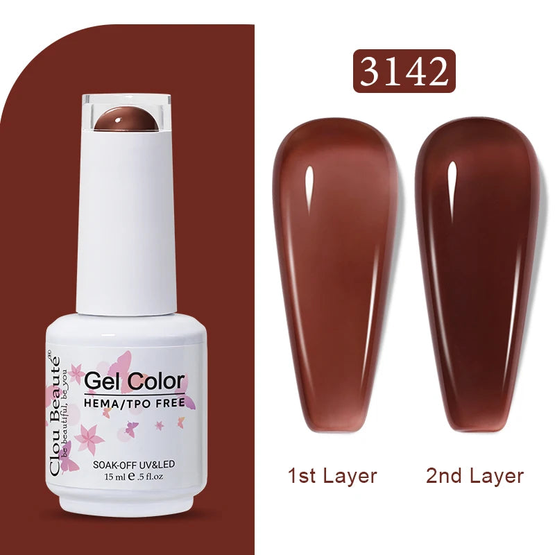 Clou Beaute TPO FREE Nail Gel Polish High Pigment Nail Art Supply Spring Summer Pastal Color Varnish UV Gel Clear Base Top Coat