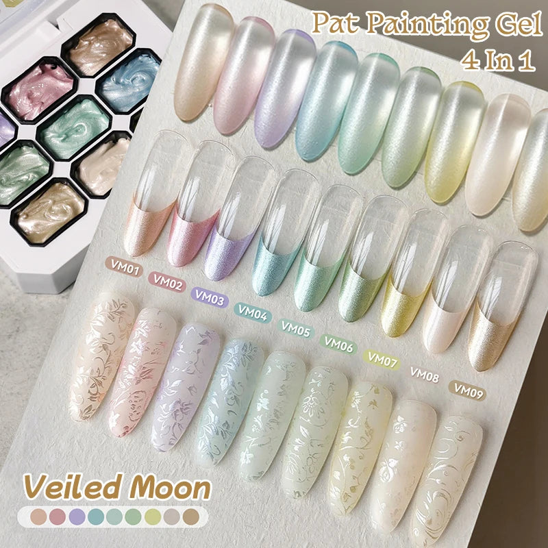 UR SUGAR 9 Colors Patting Painting Gel Nail Polish 4 In 1 Transfer French Design UV LED Soak Off Gel Varnish Gradient Pat Gel