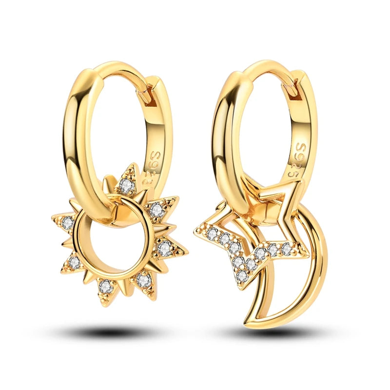 925 Sterling Silver Hoops Earrings Hypoallergenic Hoops Earrings With Zirconia Fashion High Quality Jewelry for Women Girls