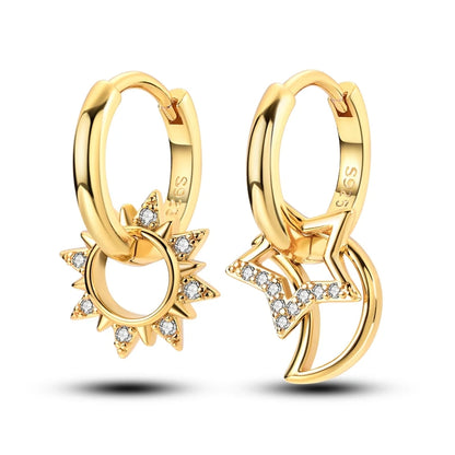 925 Sterling Silver Hoops Earrings Hypoallergenic Hoops Earrings With Zirconia Fashion High Quality Jewelry for Women Girls