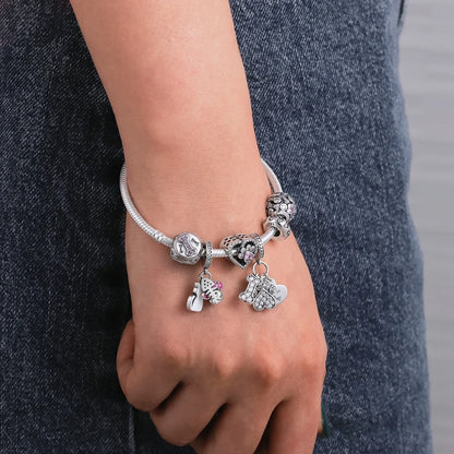 925 Silver Rainbow Flower Dragonfly Charms Dangle Charm Animal Bead Fit Original Bracelet Jewelry DIY
