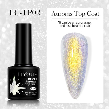 LILYCUTE 7ml Base Nowipe Top Coat Soak Off UV LED Gel Nail Polish Reinforcement Gel Semi Permanent Multifunction Gel Varnishes