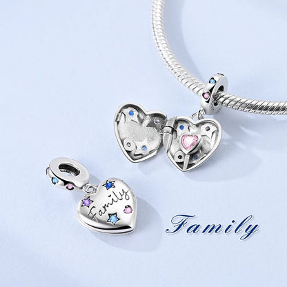 Original 925 Sterling Silver Heart Love Charms Beads Pendant Fit Original Bracelet Necklace DIY Charms Women Man Jewelry Gift