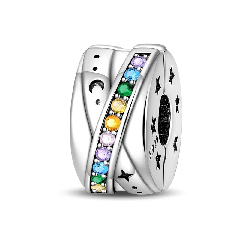 Charms 925 Silver Butterfly Dragonfly Flowers Stars Moon Devil's Eye Spacer Beads Fit Qikaola 925 Original Bracelets DIY Jewelry