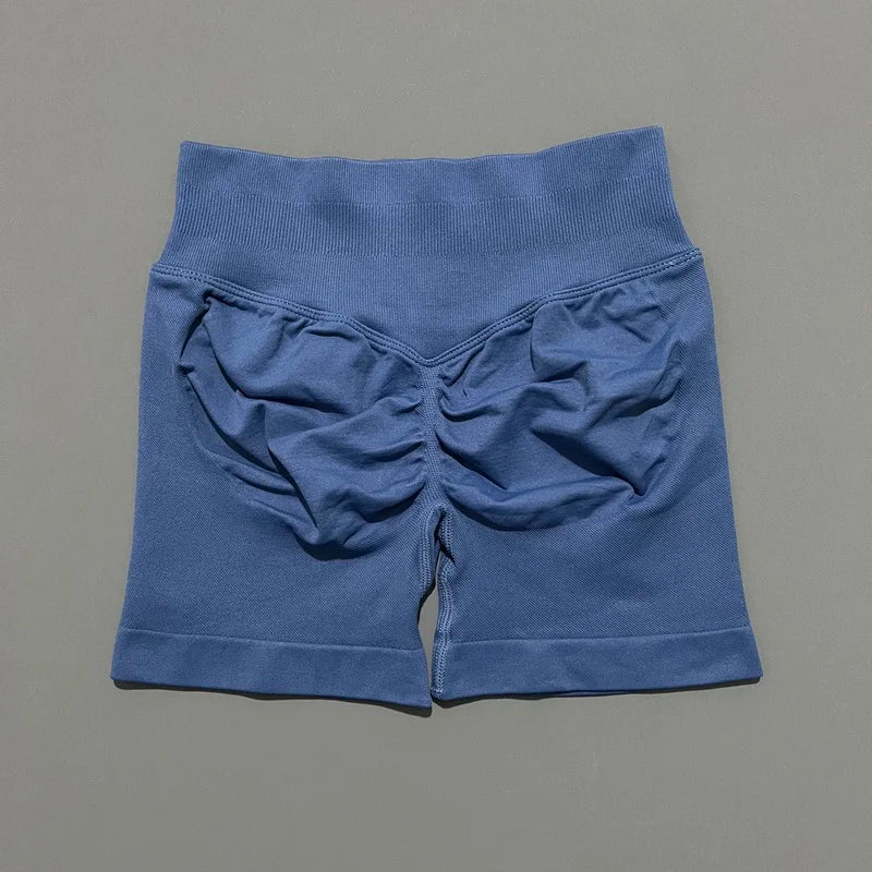 HISTELLO Sports Shorts 4.5" Women Yoga Shorts Seamless Low Waist Scrunch Bum Gym Leggings Workout Stretch Fitness Sports Shorts