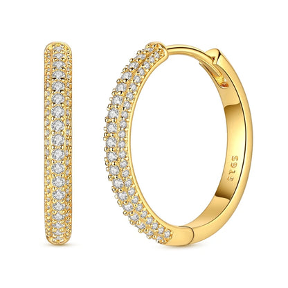 925 Sterling Silver Hoops Earrings Hypoallergenic Hoops Earrings With Zirconia Fashion High Quality Jewelry for Women Girls