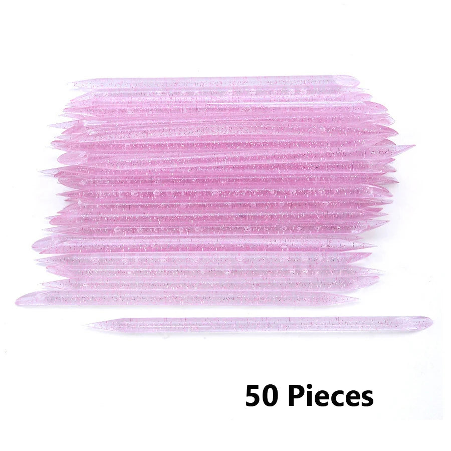 10/50/100Pcs Reusable Crystal Stick Double End Nail Art Cuticle Pusher Cuticle Remover Tool Pedicure Care Nails Manicures Tools