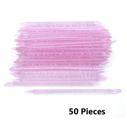 10/50/100Pcs Reusable Crystal Stick Double End Nail Art Cuticle Pusher Cuticle Remover Tool Pedicure Care Nails Manicures Tools