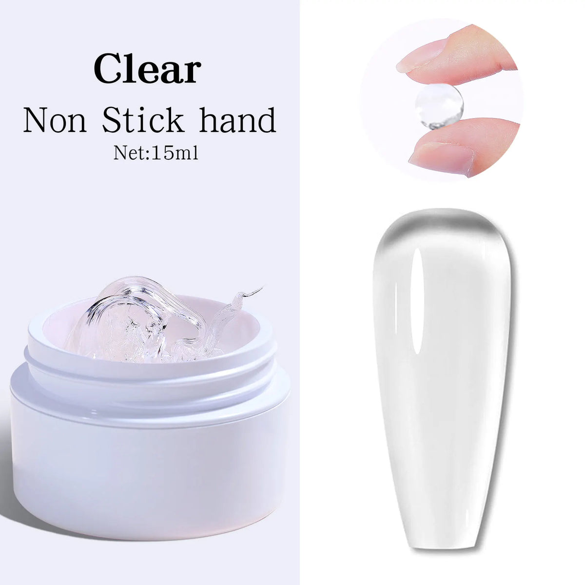 15ml Nail Extension Gel Set Solid Nail Extension Gel Non-Stick 3d Sculpture Phototherapy Uv Gel Rapid Molding Gel Nail Piece