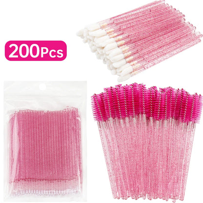 200 Pcs Eyelash Extension Makeup Set Special Eyelash Removal Micro Brush Lipline Brush for Women Lash Make Up Tool
