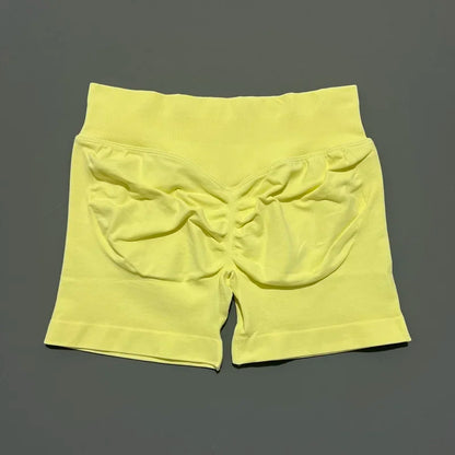 HISTELLO Sports Shorts 4.5" Women Yoga Shorts Seamless Low Waist Scrunch Bum Gym Leggings Workout Stretch Fitness Sports Shorts