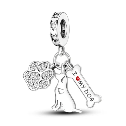 925 Silver Rainbow Flower Dragonfly Charms Dangle Charm Animal Bead Fit Original Bracelet Jewelry DIY
