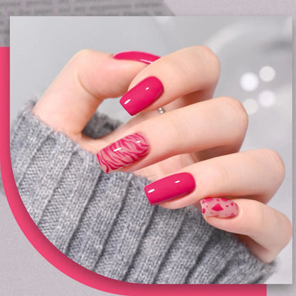 QAZIXU Pink Glitter Nail Gel Semi Permanent Nail Art Soak Off UV LED Nail Salon DIY Nail Salon Gel For Spring & Summer
