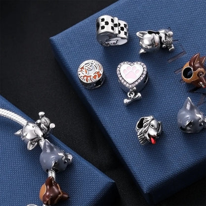 925 Silver Rainbow Flower Dragonfly Charms Dangle Charm Animal Bead Fit Original Bracelet Jewelry DIY