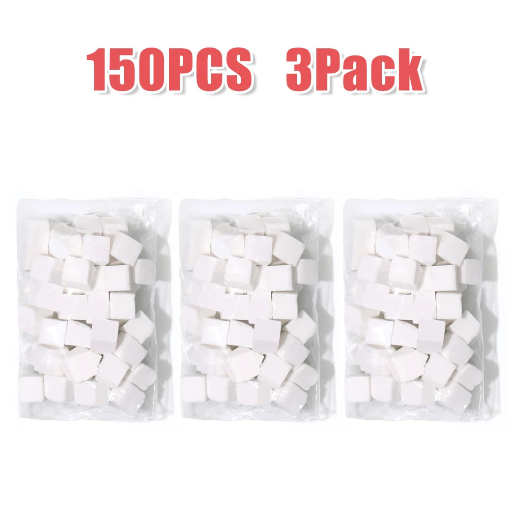 4 Claw Metal Grabber Reacher Tool White Nail Art Tools with 50Pcs/200Pcs Mini Nail Sponges Blocks Nail Buffer for Home Improveme
