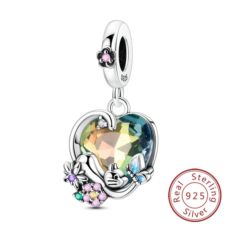 Charms 925 Sterling Silver Dog Cat Paw Print Love Pets Charms Beads Fit Original Bracelets Necklaces Pendant Women DIY Jewelry