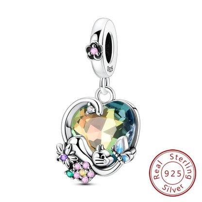 Charms 925 Sterling Silver Dog Cat Paw Print Love Pets Charms Beads Fit Original Bracelets Necklaces Pendant Women DIY Jewelry