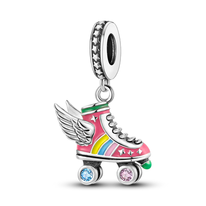 925 Silver Rainbow Flower Dragonfly Charms Dangle Charm Animal Bead Fit Original Bracelet Jewelry DIY