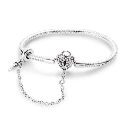 Original 925 Silver Bracelets Four Leaf Clover Butterfly Heart Bracelet Fit DIY Charms Beads Fashion Jewelry 17-20CM