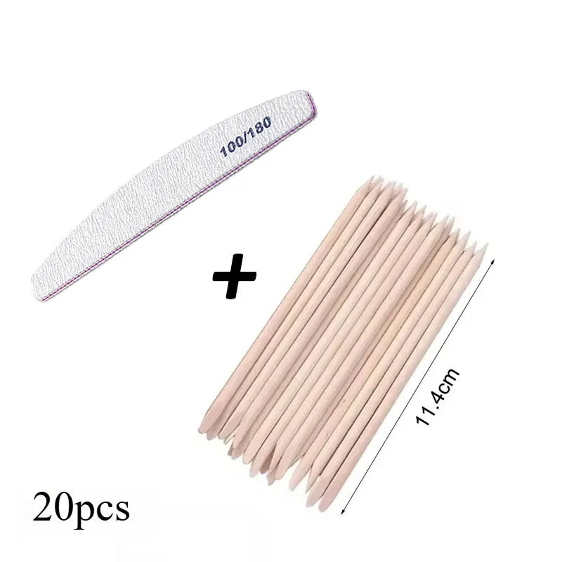 Nail Art Pusher Orange Wood Sticks Duable-head Pedicure Manicure Sticks for Salon Rhinestones Dotting Removal Nail Art Care Tool