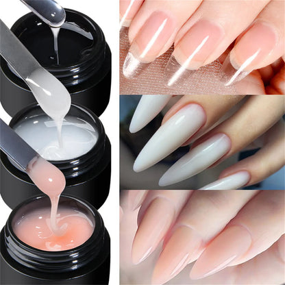 8ml Nude Pink White Quick Extension Gel Nail Polish Vernis Semi Permanent UV Construction Gel For Nail Extensions Nail Supplies
