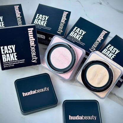 HudaBeauty Easy Bake Loose Powder Brightening Correcting Duo LongLasting Oil Control Natural Face Waterproof BrighTening Makeup