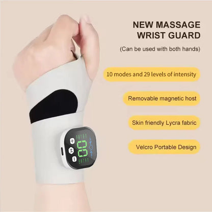 Electric Hand Massager EMS Microcurrent Cordless Wristband 10 Mode Vibration Massage 29 Level Wrist Massager Wrist Support Brace