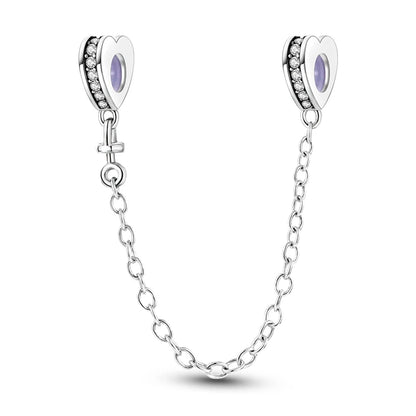 Safety Chain Charms Fit Original 925 Sterling Silver Charms Beads Moon Star Butterfly Heart Safety Chain For Women Jewelry Gifts