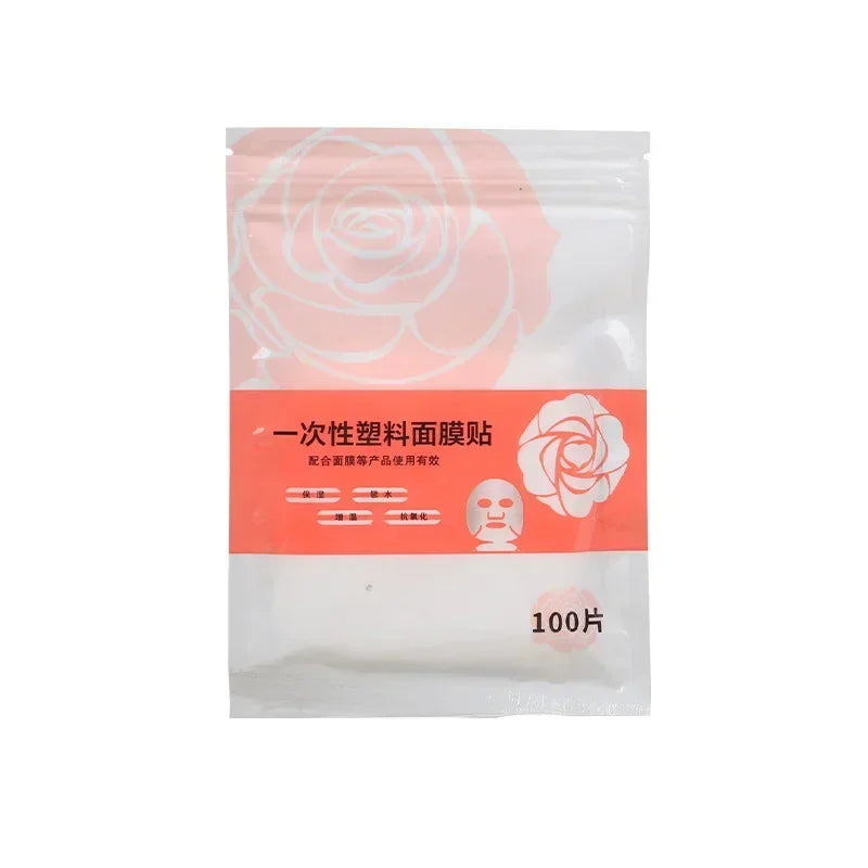 Face Plastic Film Full Face Cleaners Mask Neck Stickers 100Pcs Disposable Paper Transparent PE Masks Wraps Facial Beauty Healthy