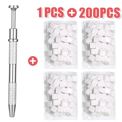 4 Claw Metal Grabber Reacher Tool White Nail Art Tools with 50Pcs/200Pcs Mini Nail Sponges Blocks Nail Buffer for Home Improveme