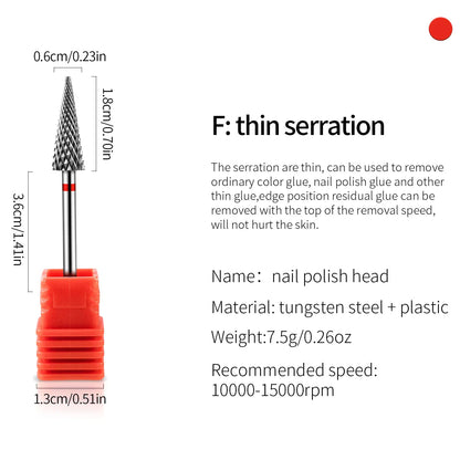 Tip Tungsten Carbid Nail Drill Bits Electric Manicure Drill Accessory Milling Cutters for Nail Gel Polish Remover Nail Tools
