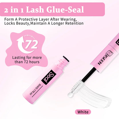 ISEEN Lash Bond and Seal 10ml for Lash Clusters Super Hold Long-Lasting Non-Irritating Eyelash Glue for DIY at Home