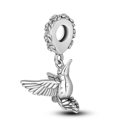925 Silver Rainbow Flower Dragonfly Charms Dangle Charm Animal Bead Fit Original Bracelet Jewelry DIY