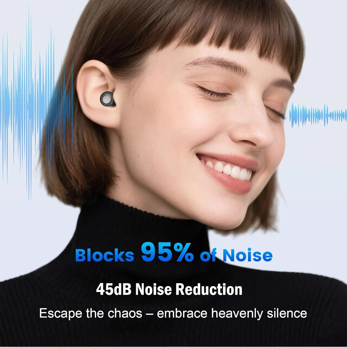 Noise Cancelling Silicone Ear Plugs Soft Reusable Sleep Earplugs for Sleeping Work Study Travel Noise Reduction Ear Protection