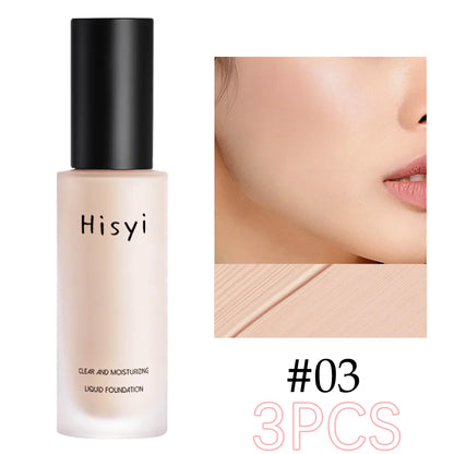 Liquid foundation naturally covers flaws without sticking powder, plain face cream, transparent foundation, conceals blemishes