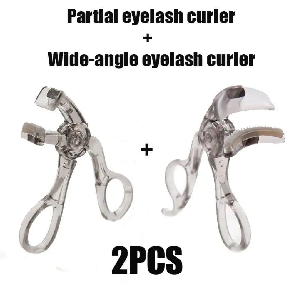 Dual-Type Eyelash Curler with Comb – Wide & Partial Clip Options, Waterproof, Long-Lasting, Natural Curl, Unisex Certified