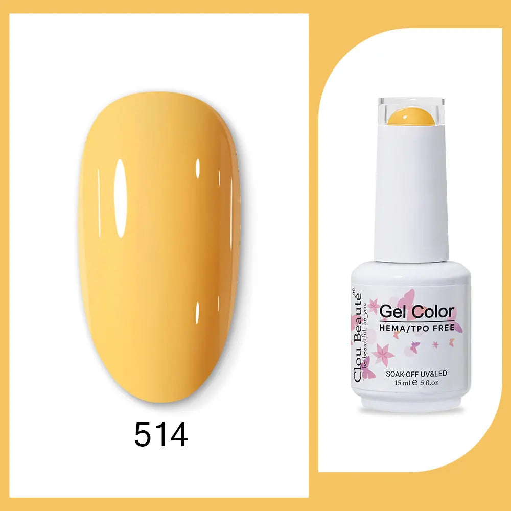 Clou Beaute TPO FREE Nail Gel Polish High Pigment Nail Art Supply Spring Summer Pastal Color Varnish UV Gel Clear Base Top Coat
