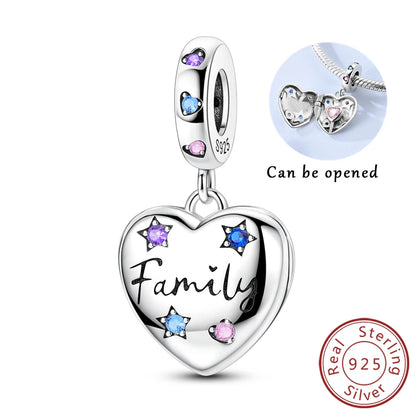 Original 925 Sterling Silver Heart Love Charms Beads Pendant Fit Original Bracelet Necklace DIY Charms Women Man Jewelry Gift