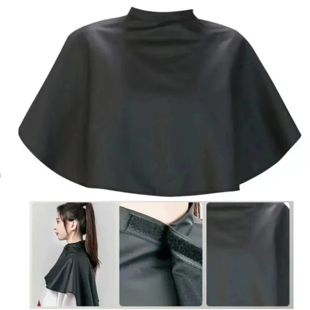 Professional Black Square Hair Cutting Cloak – Salon Barber Apron Wrap for Hair Tint & Styling