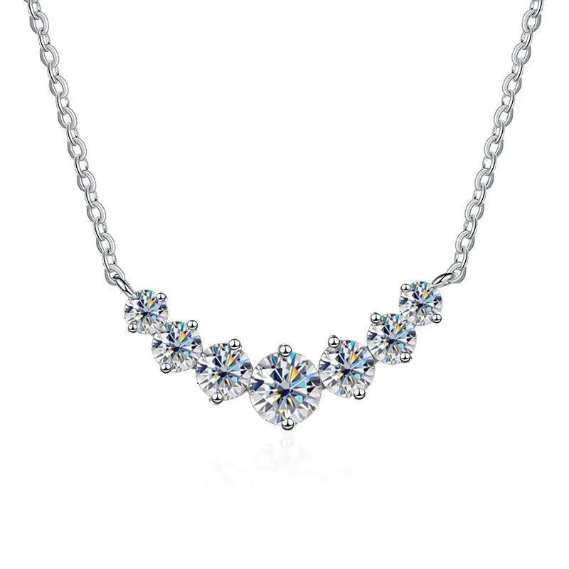 2.8CT Total Moissanite  Necklace Elegant 925 Sterling Silver Neck Jewelry Decoration Gift for Proposal Engagement Birthday Gift