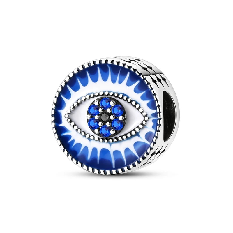 Hot Sales 925 Sterling Silver Charms Beads Devil's Eye Fatima's Hand Cross Beads Fit Original Bracelet Women DIY Jewelry Gifts