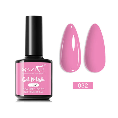 QAZIXU Pink Glitter Nail Gel Semi Permanent Nail Art Soak Off UV LED Nail Salon DIY Nail Salon Gel For Spring & Summer